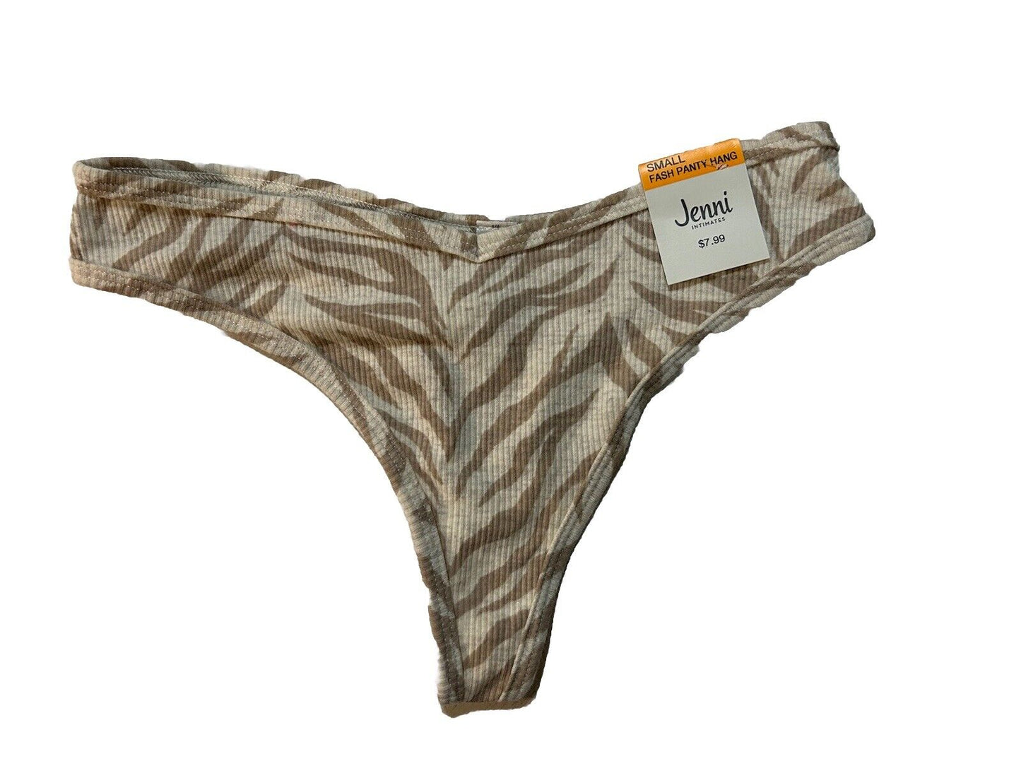 Jenni Women’s Ribbed Thong Panties Underwear Tiger Small