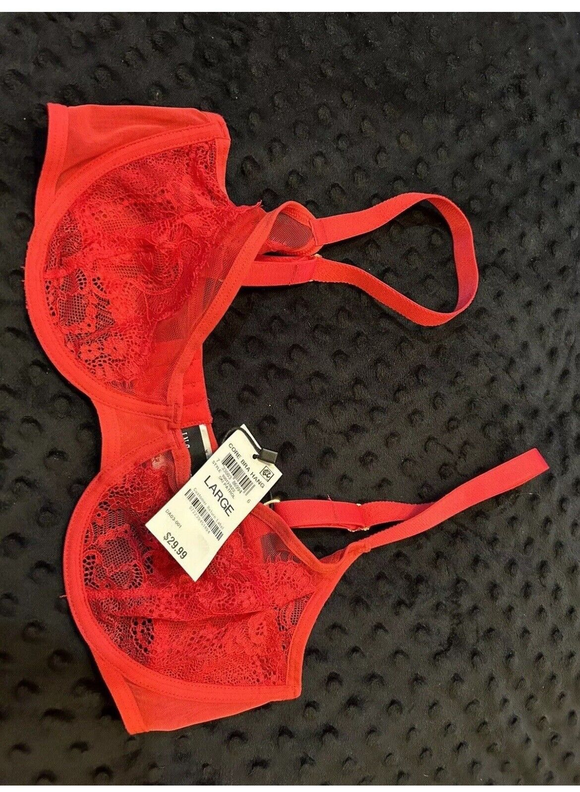 INC International Concepts Underwire Lace Bra Ski Patrol Red