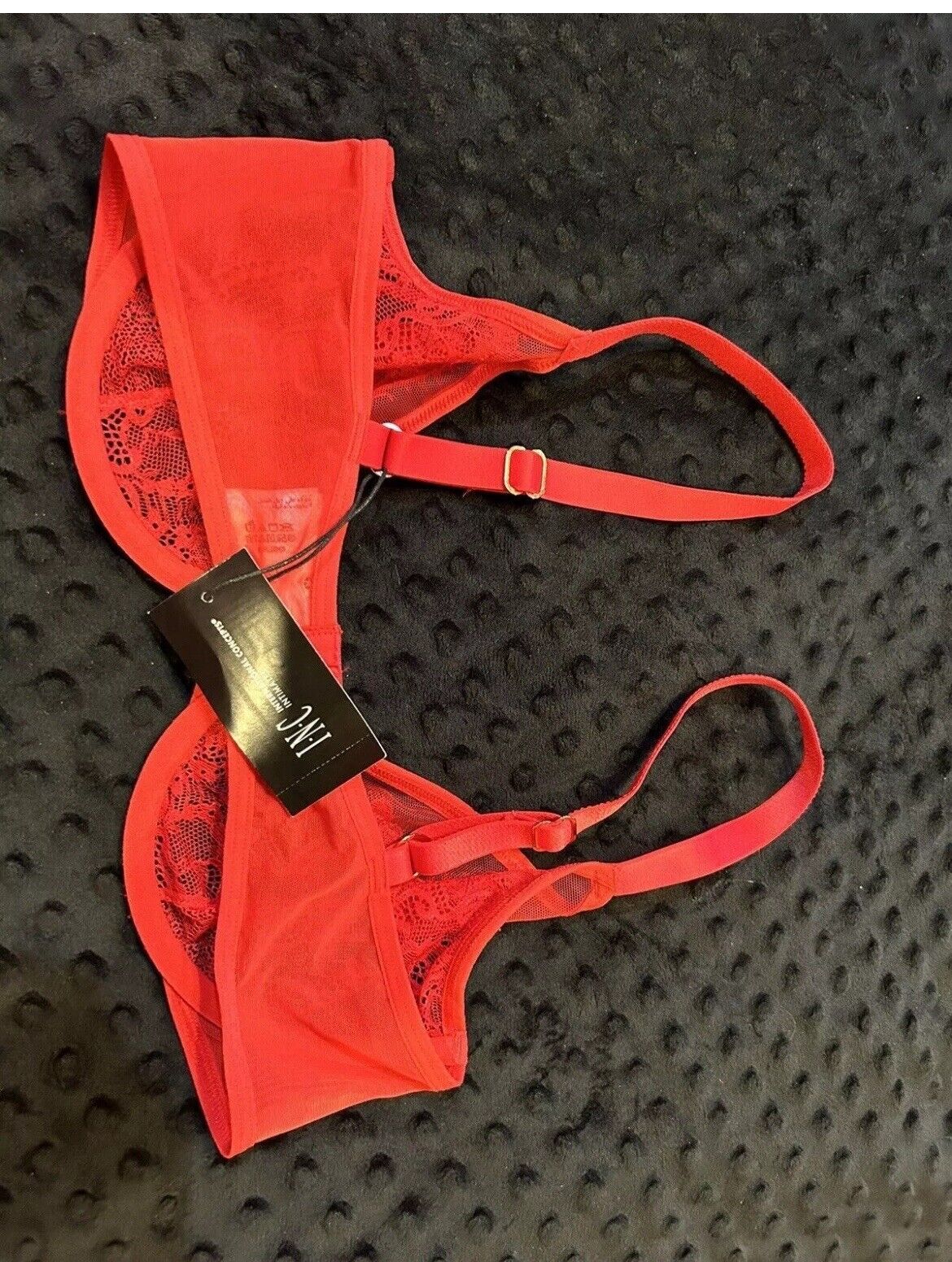 INC International Concepts Underwire Lace Bra Ski Patrol Red