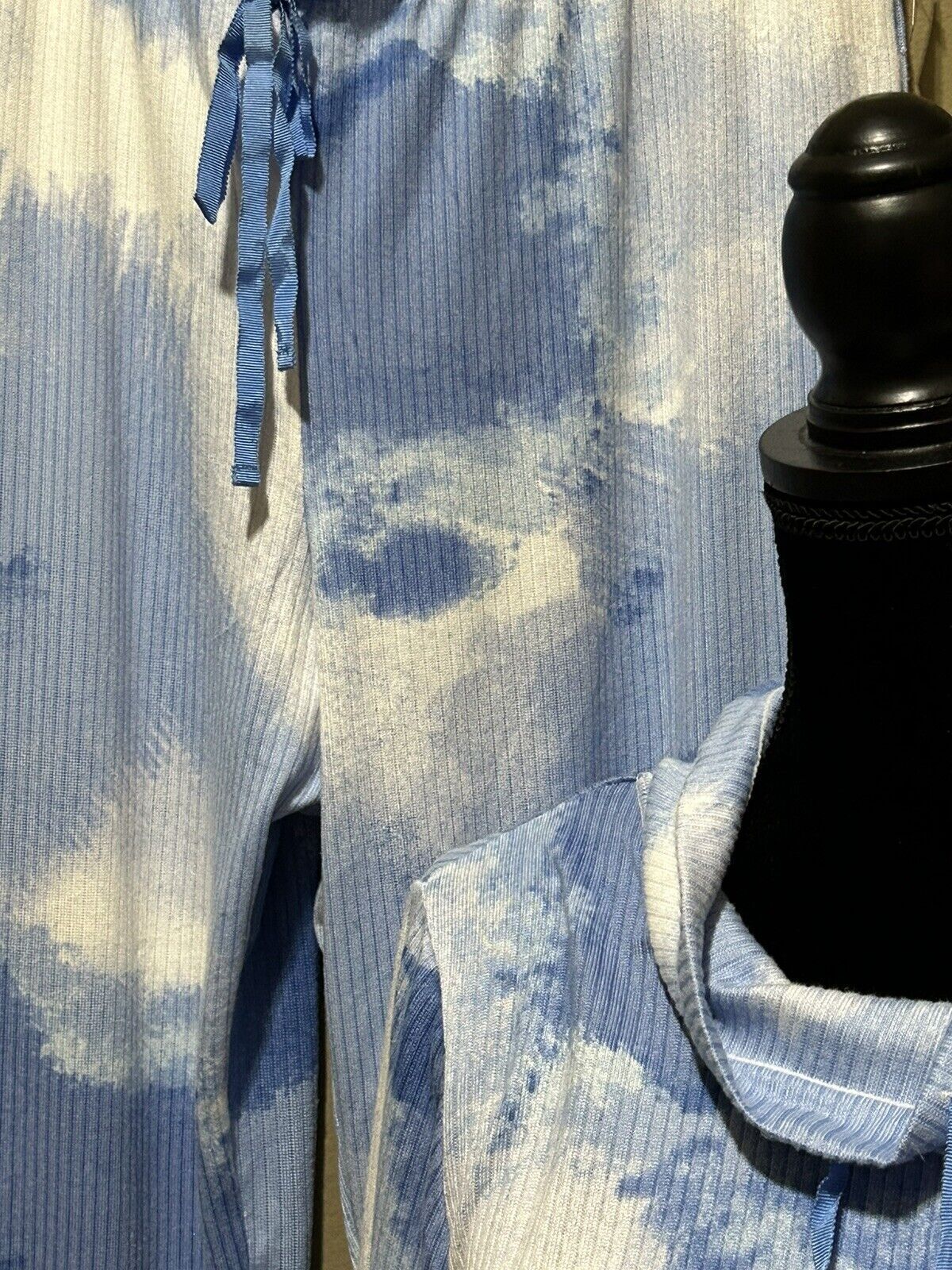 Nautica Super Soft Women’s 2 Piece Blue/White Lounge Pajama Set Large