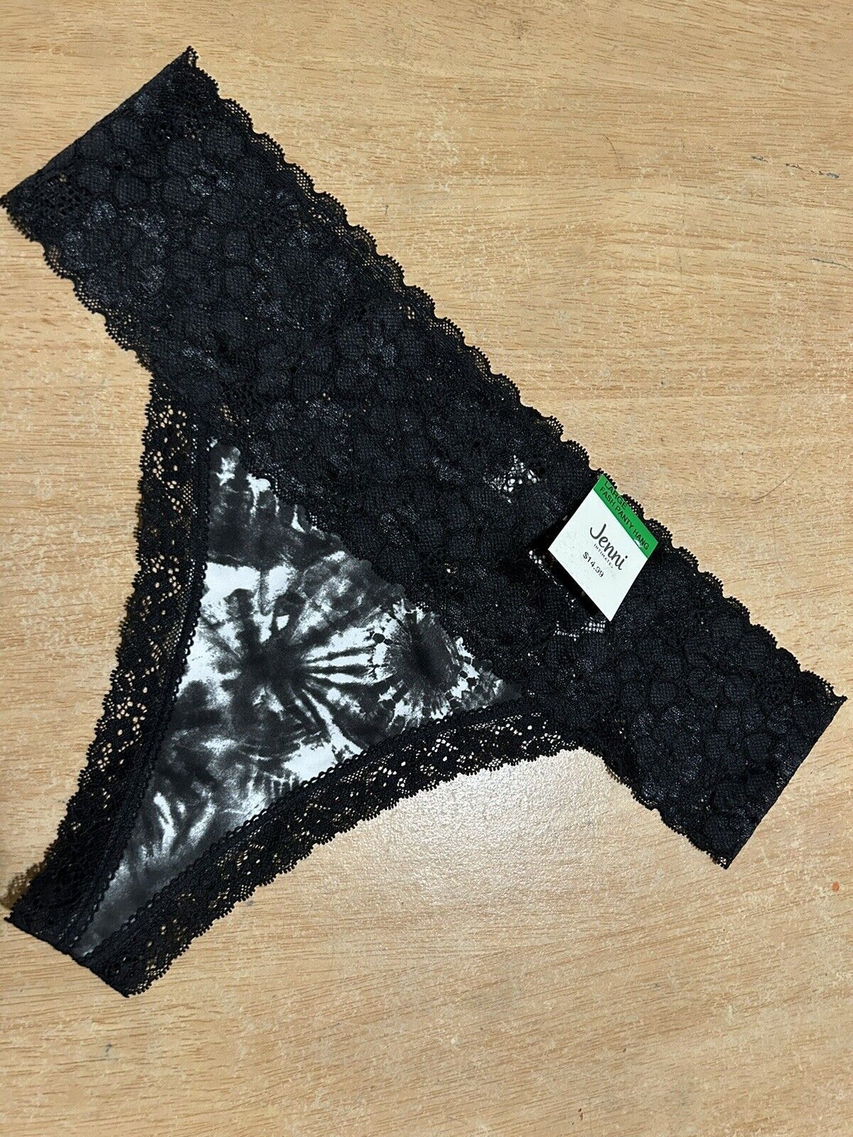 Jenni Lace-Trim Hipster Panty, Underwear Black Pinwheel Tiedye