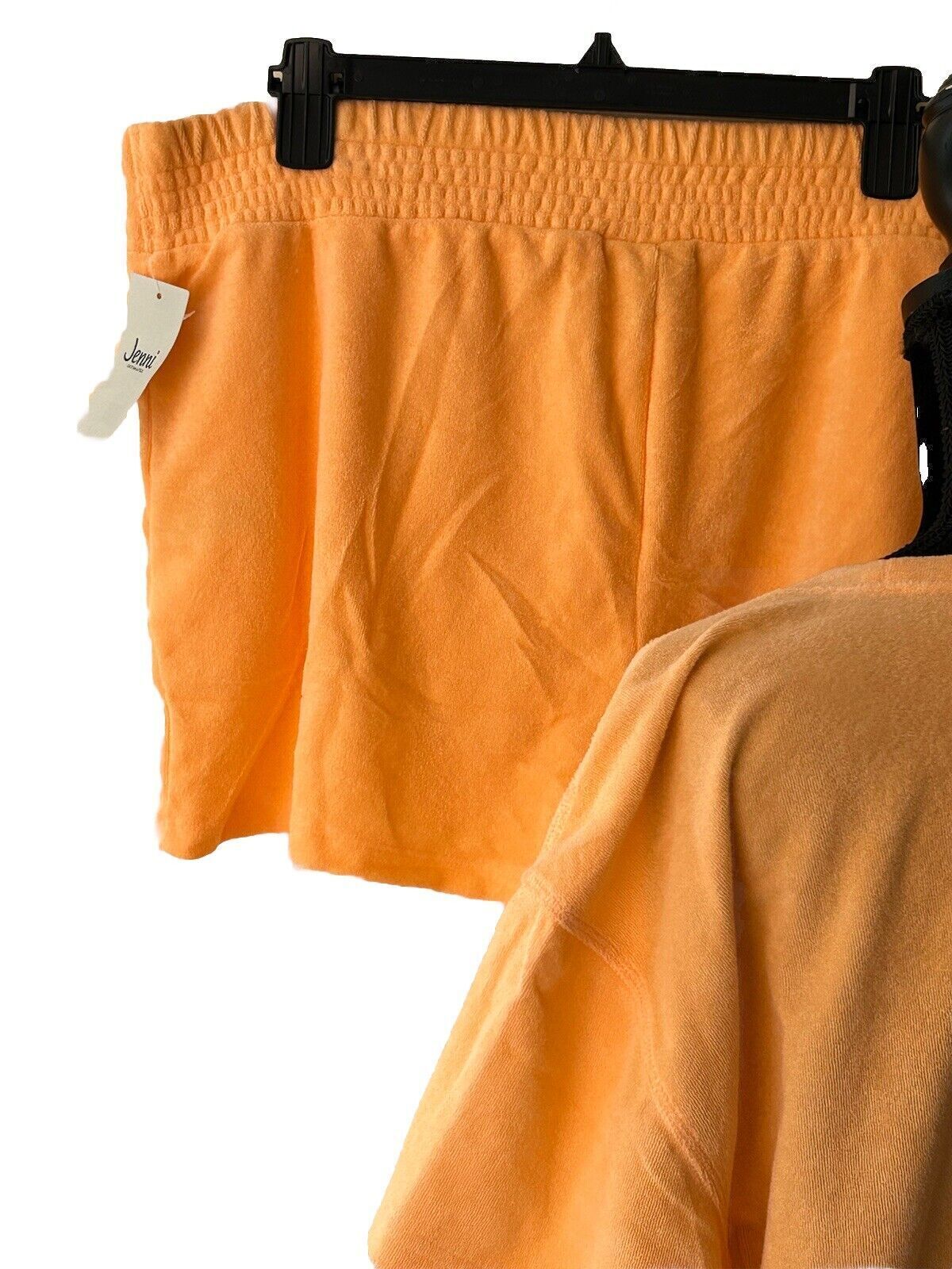 2 PIECE SET Jenni Women's Terry Cloth Short & Top Set Melon