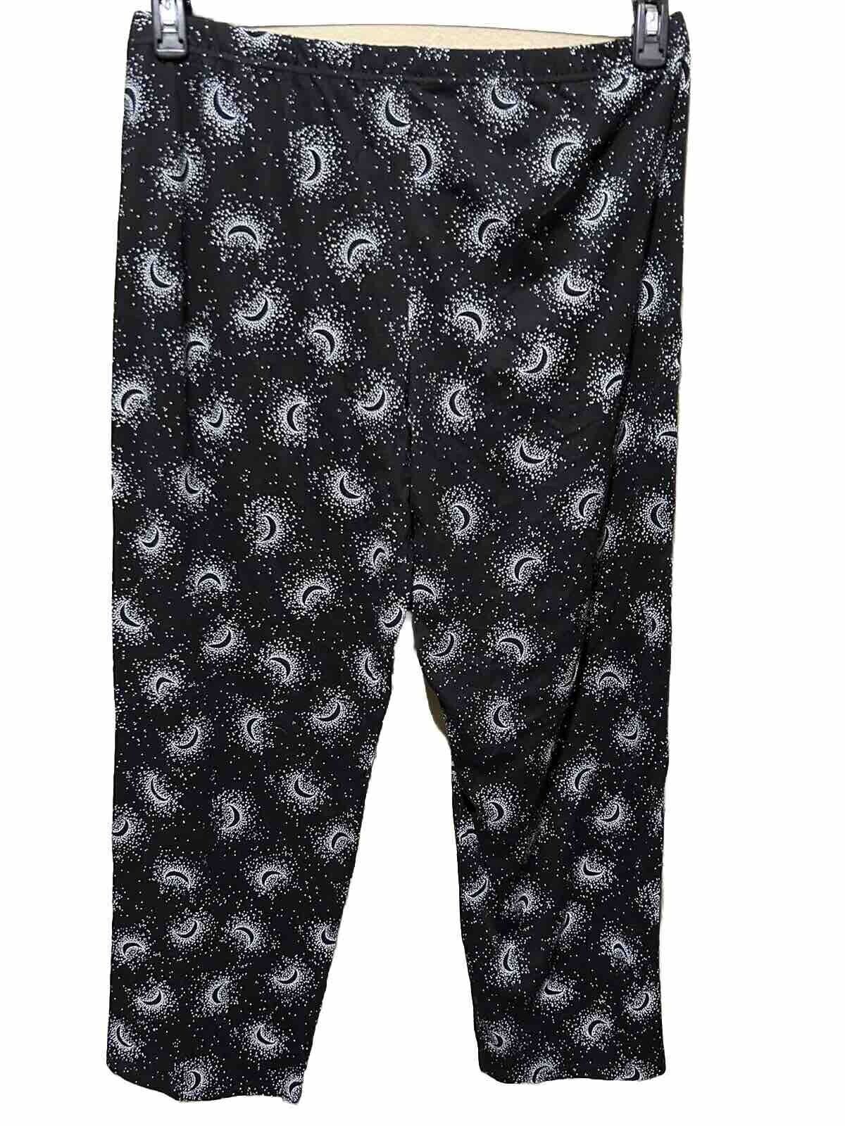 Charter Club Women's Black Crescent Moon Pajama Pants
