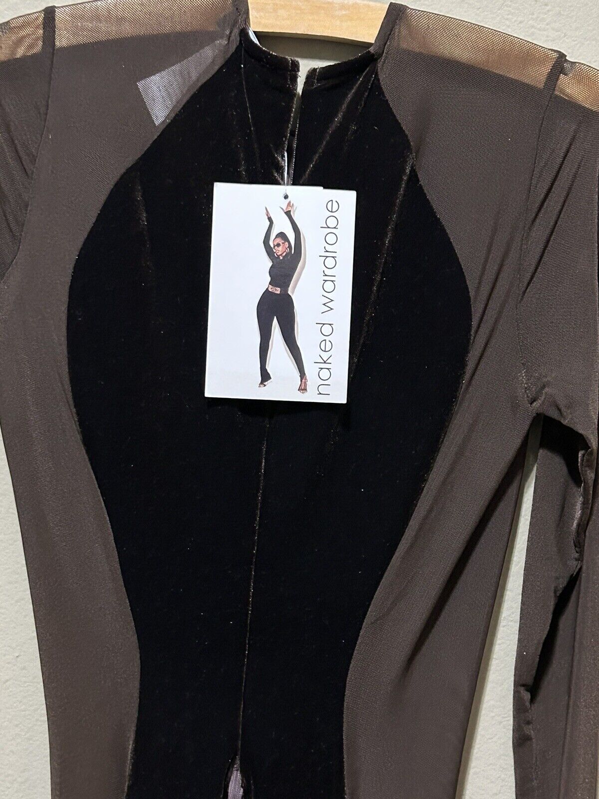 Naked Wardrobe Women’s Two Tone Brown Small Jump Suite Retails $118.00