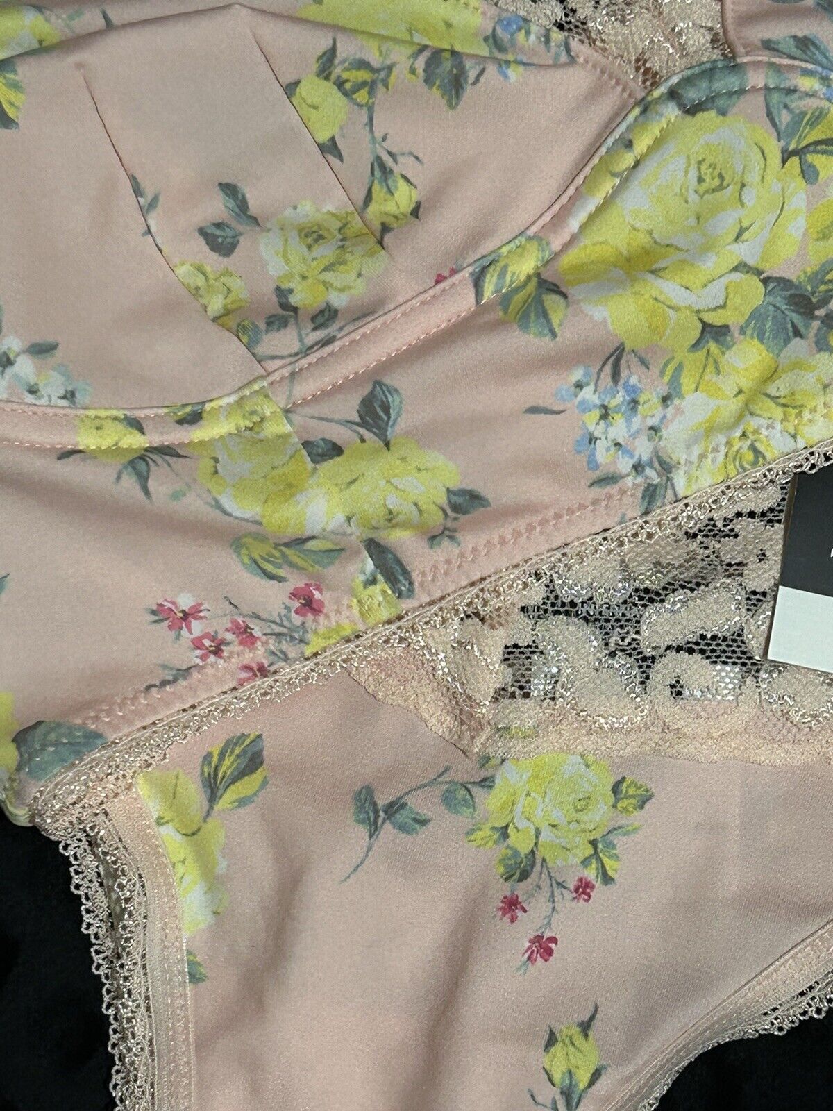 INC International Concepts Lace Thong & Bralette Lingerie Set Sunny Rose