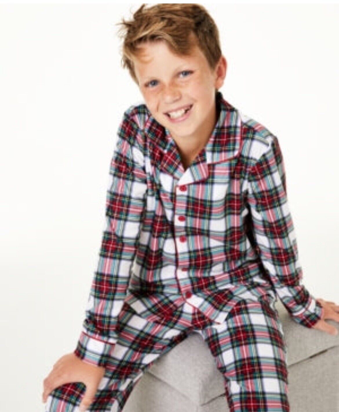 Christmas Xmas Holiday Kids Stewart Plaid Pajama Set