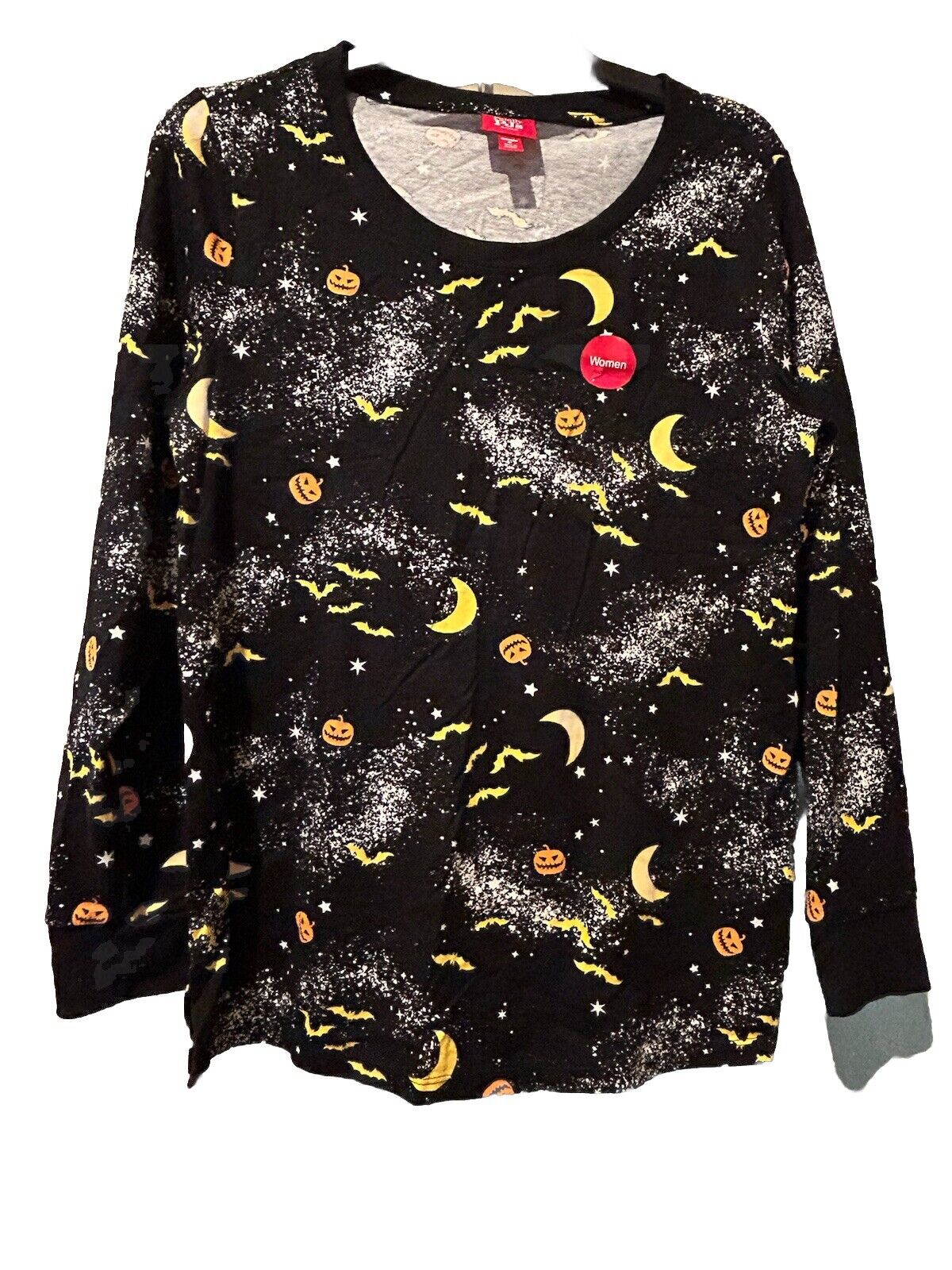 Family PJs Women's 2 Piece Halloween Ghosts Pajama Set Black