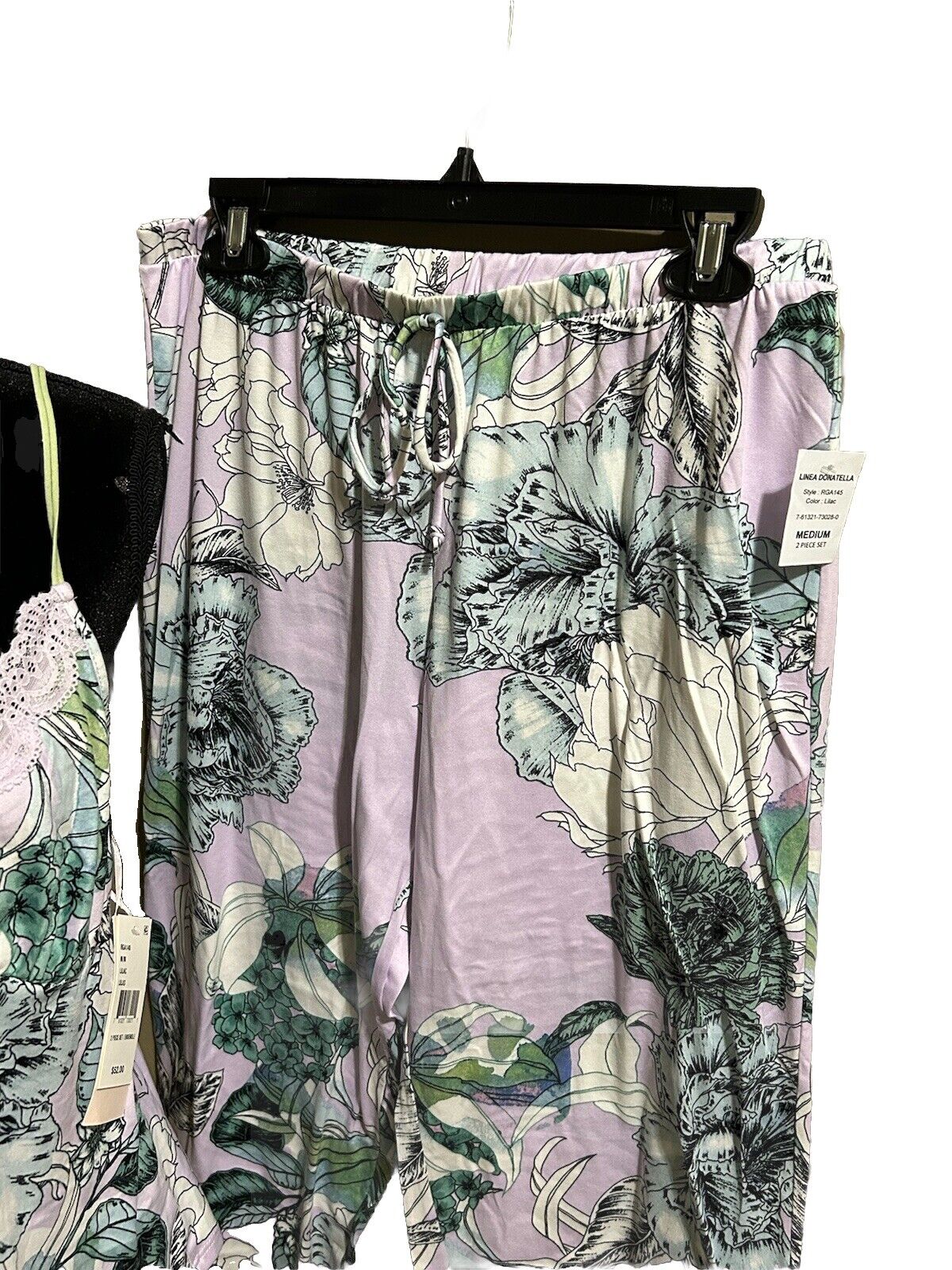 Linea Donatella Palm Garden Cami & Cropped Pants Pajama 2 Piece Set