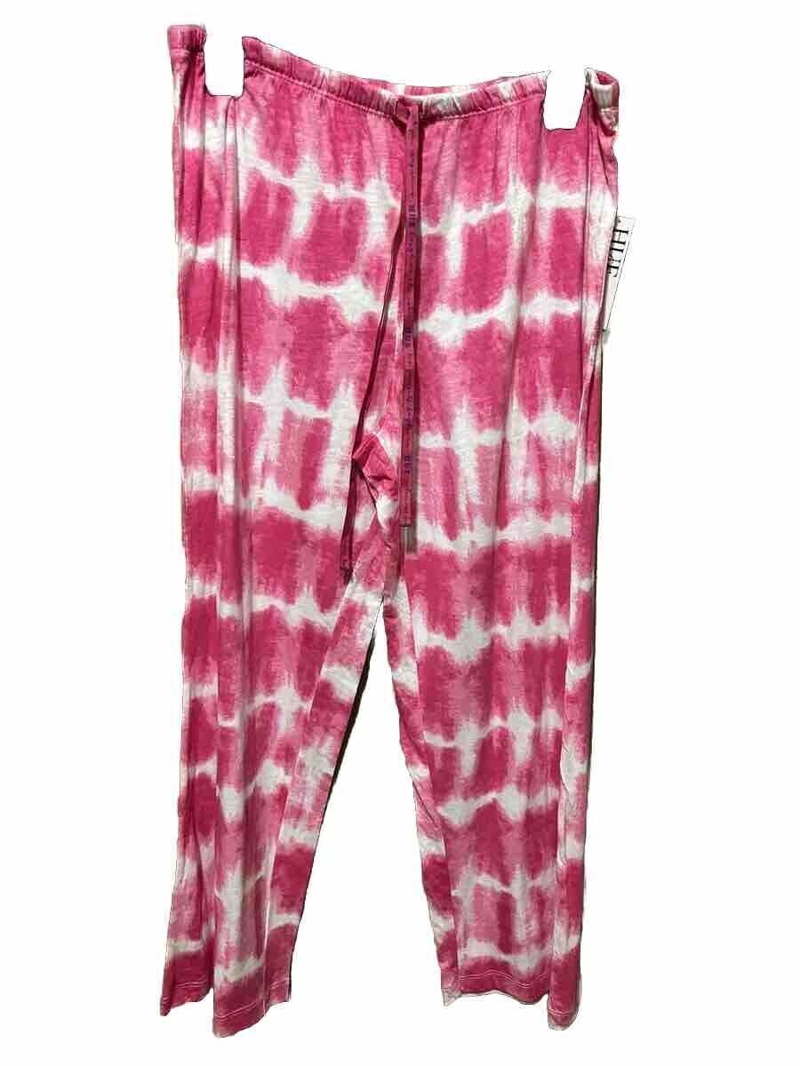 HUE Women’s Printed Knit Capri Pajama Sleep Pants Pink