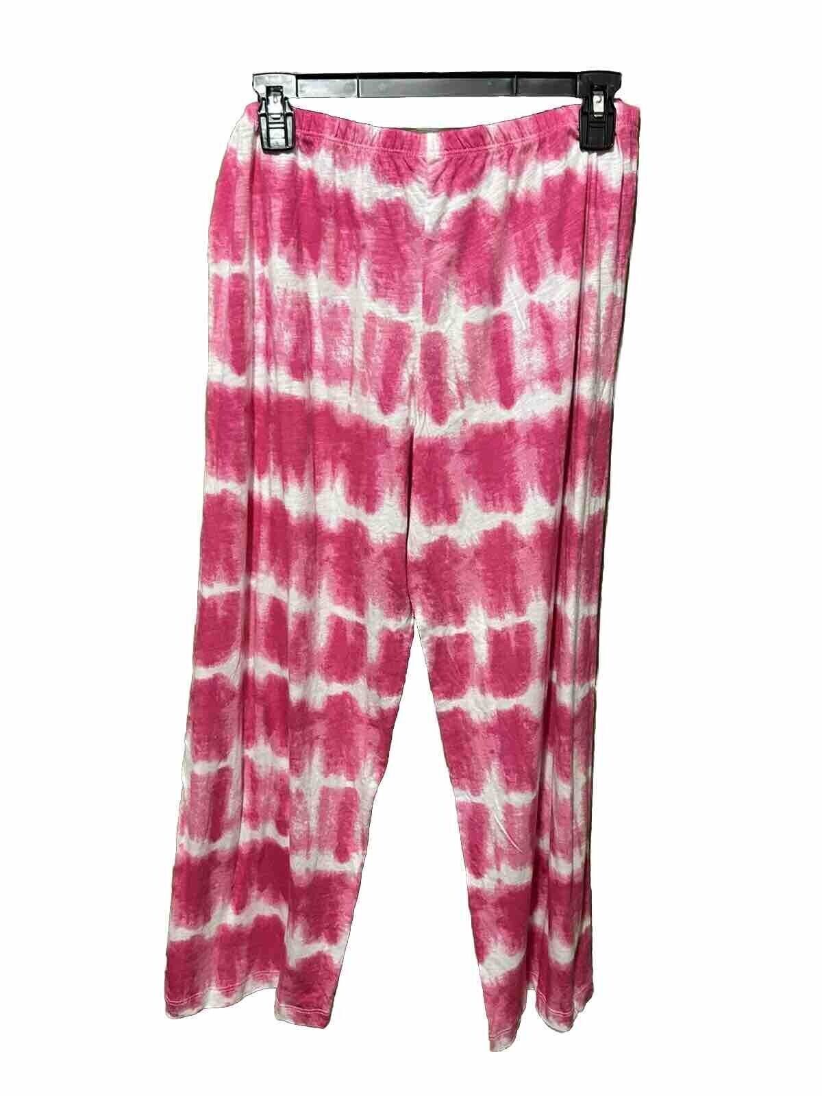 HUE Women’s Printed Knit Capri Pajama Sleep Pants Pink