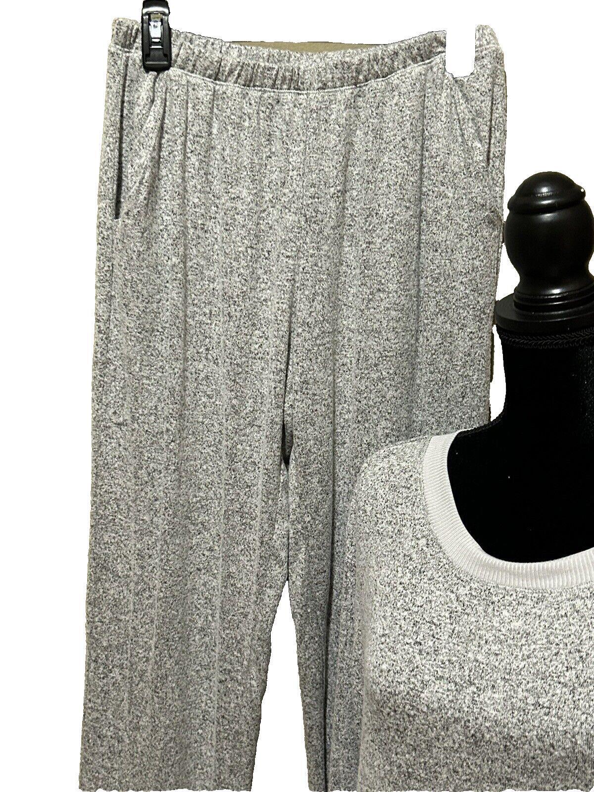 Linea Donatella Two Piece Pajamas Super Soft Lounge Set Grey Long Sleeve