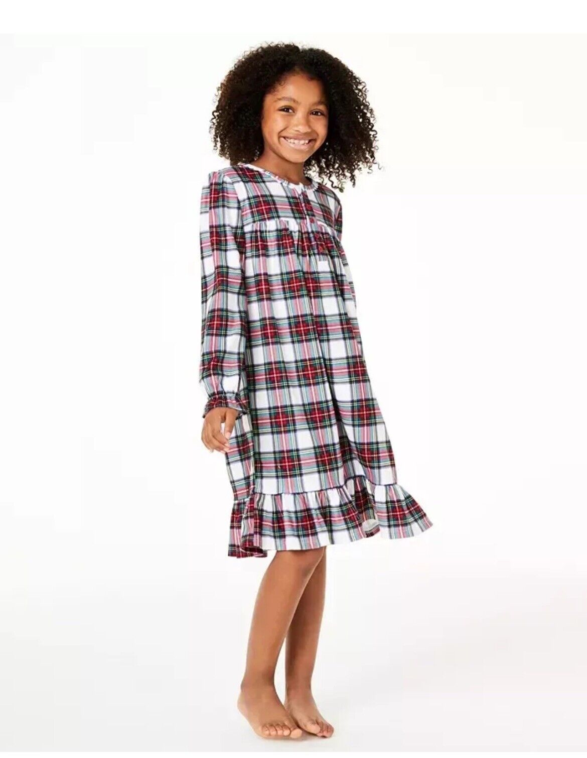 Christmas Xmas Holiday Girls Stewart Plaid Classic Nightgown