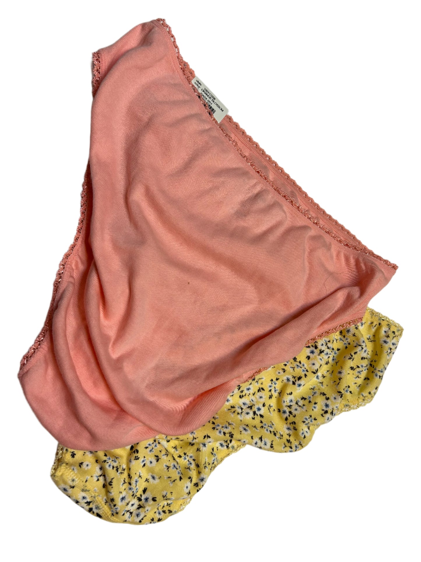 Charter Club 2 Piece Women's Panty Set Pink and Yellow Floral