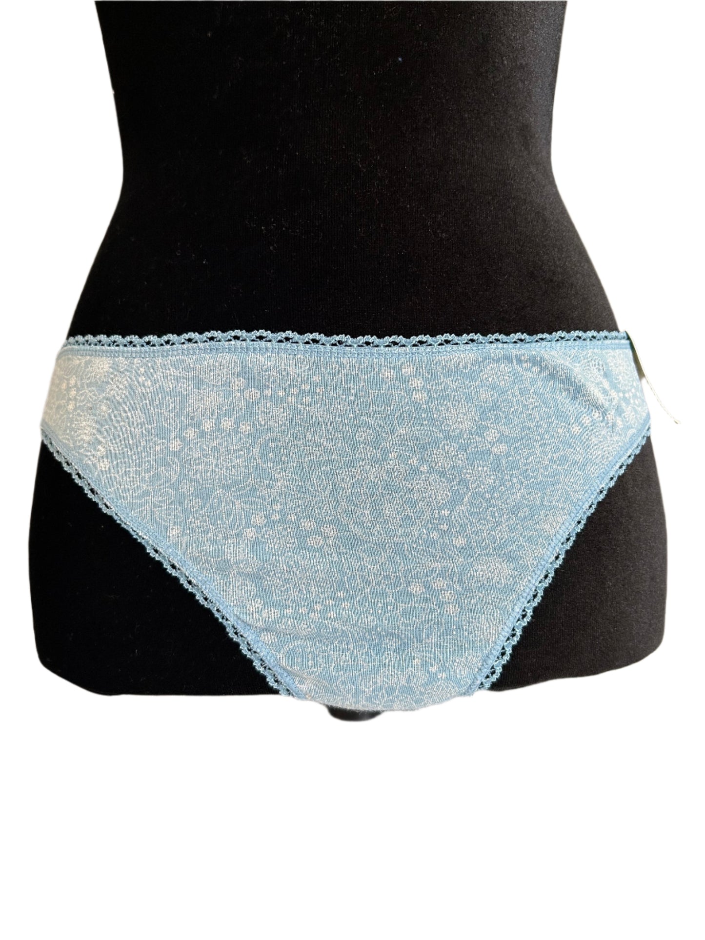 Charter Club 2 Piece Women’s Thong Panty Set NWT Gray Stripes and Light Blue Floral