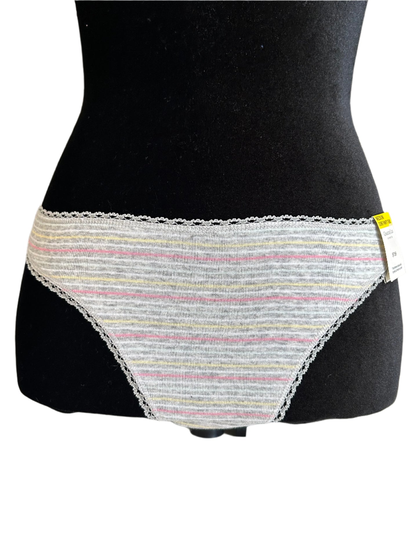 Charter Club 2 Piece Women’s Thong Panty Set NWT Gray Stripes and Light Blue Floral