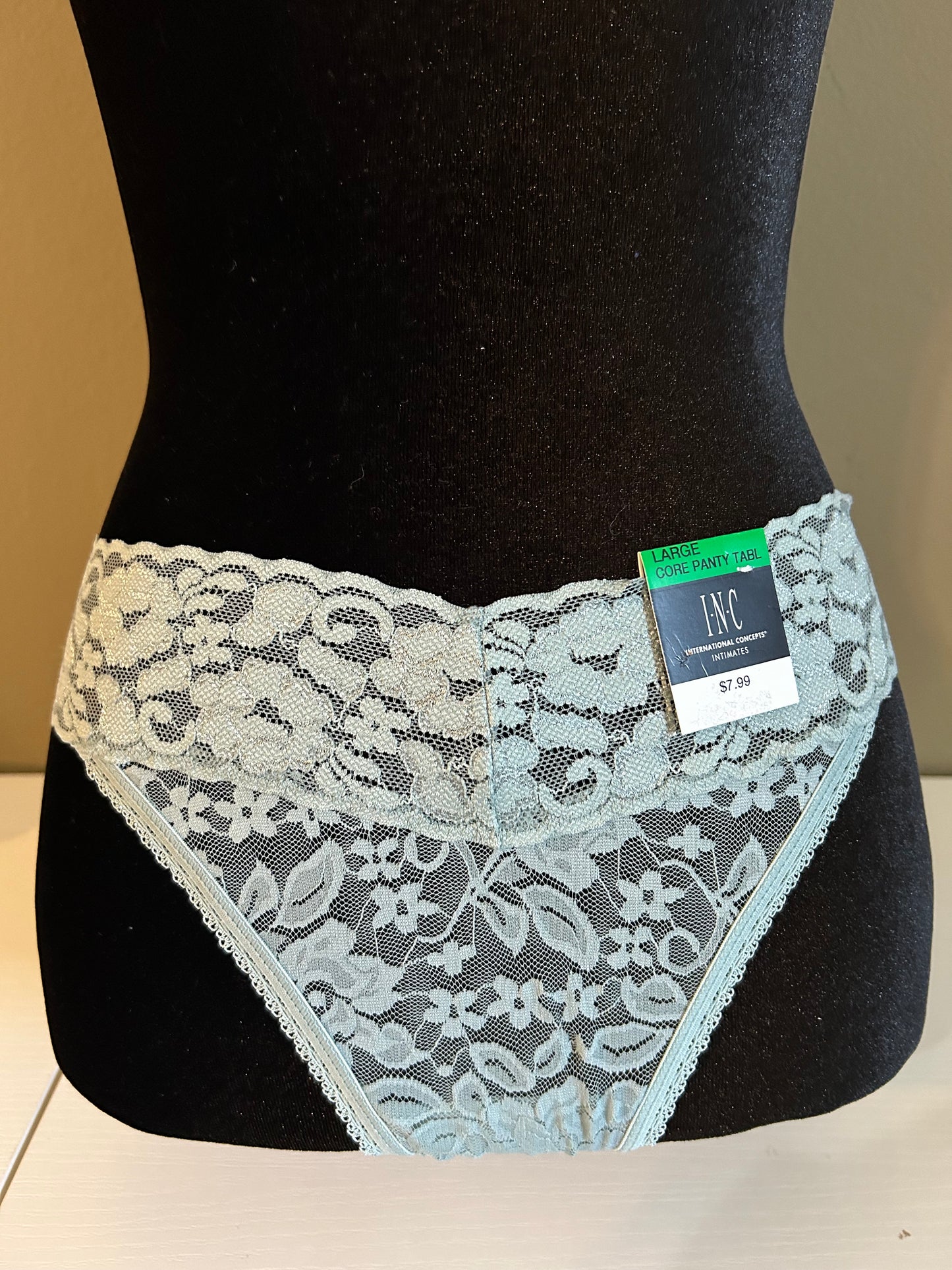 INC International Concepts Women's Lace Thongs BLUE AMAZONITE