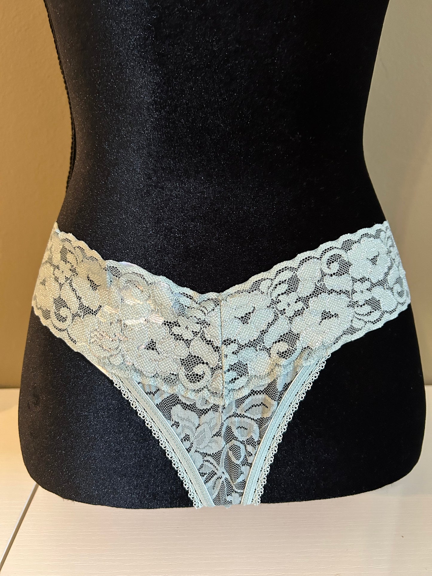 INC International Concepts Women's Lace Thongs BLUE AMAZONITE