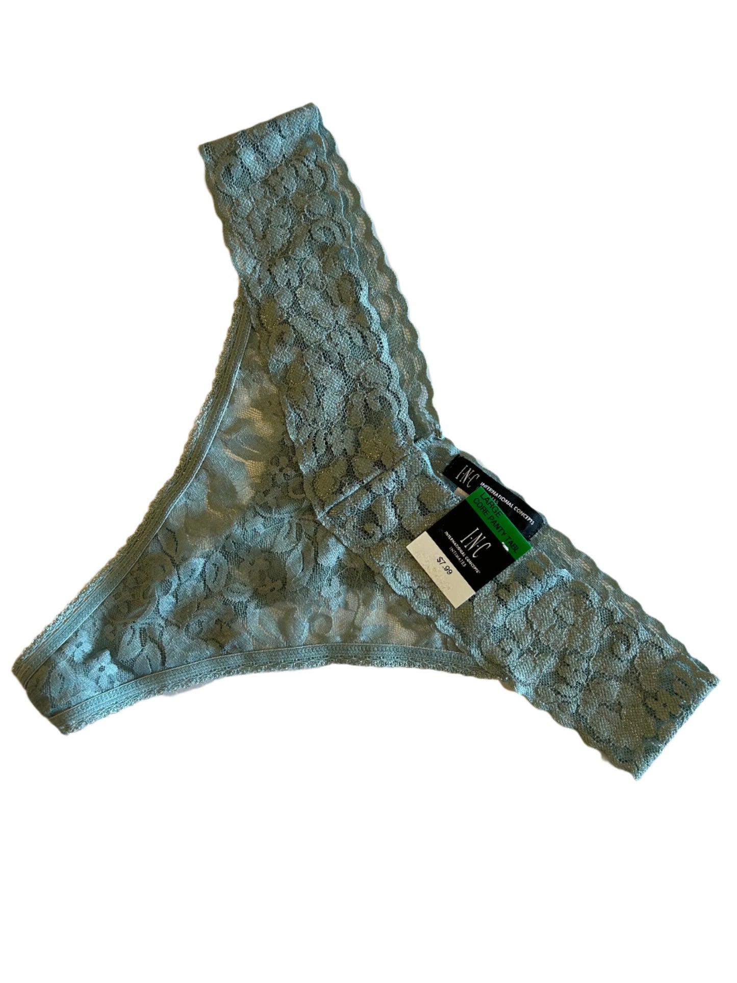 INC International Concepts Women's Lace Thongs BLUE AMAZONITE