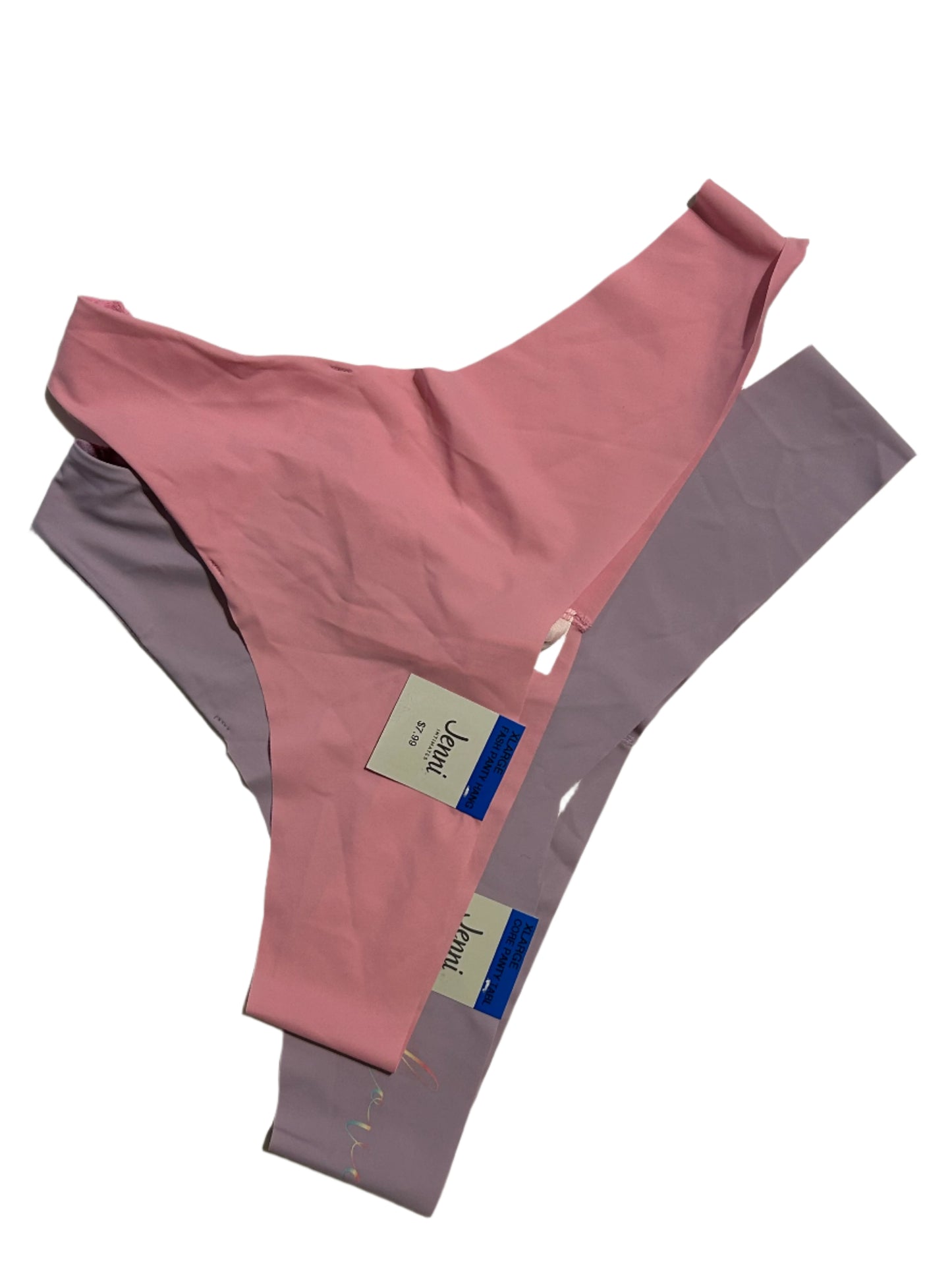 Jenni Women's (2 Pair) Pink Cali and Light Purple No Show Invisible Thong Panty Underwear (Copy)