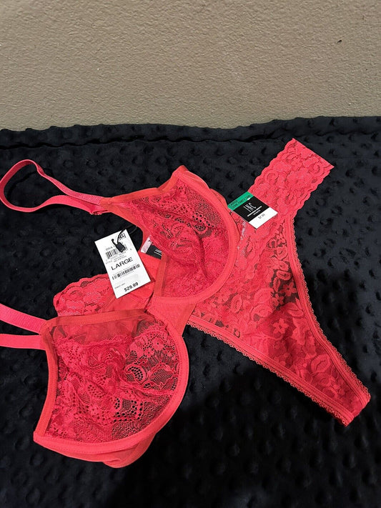 Inc Lace-Trim High-Waist Underwire Ski Patrol Panty with Matching Bra