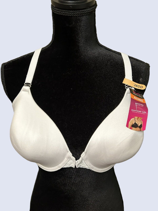 Maidenform Racerback Fab Fit Lace Trim Smoothing Underwire Bra White