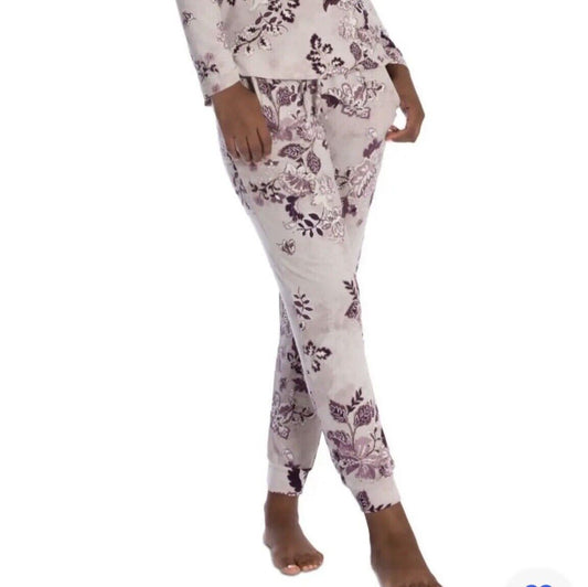 Linea Donatella Comfort Zone Printed Hacci Pajama Pants Purple