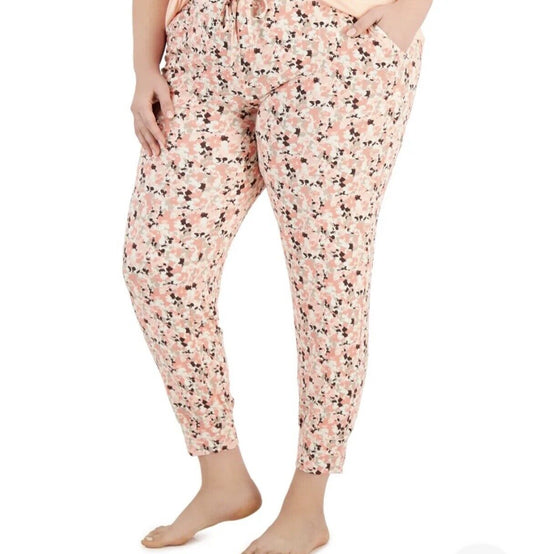 Alfani Women’s Plus Size Super Soft Printed Pajama Pants Peach Sorbet