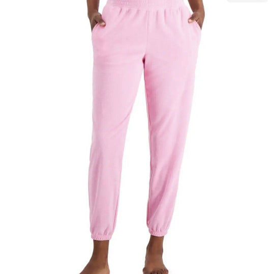 Jenni Women’s Pink Heat Pajama Lounge Jogger Terry Pants