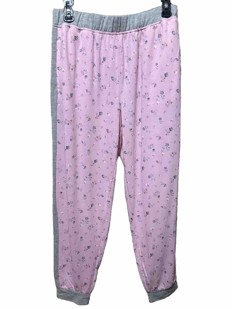 Women’s Pink Grey Floral Lounge Pajama Pants