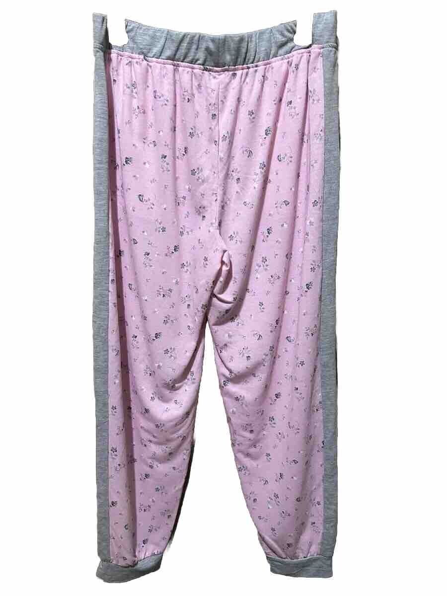 Women’s Pink Grey Floral Lounge Pajama Pants