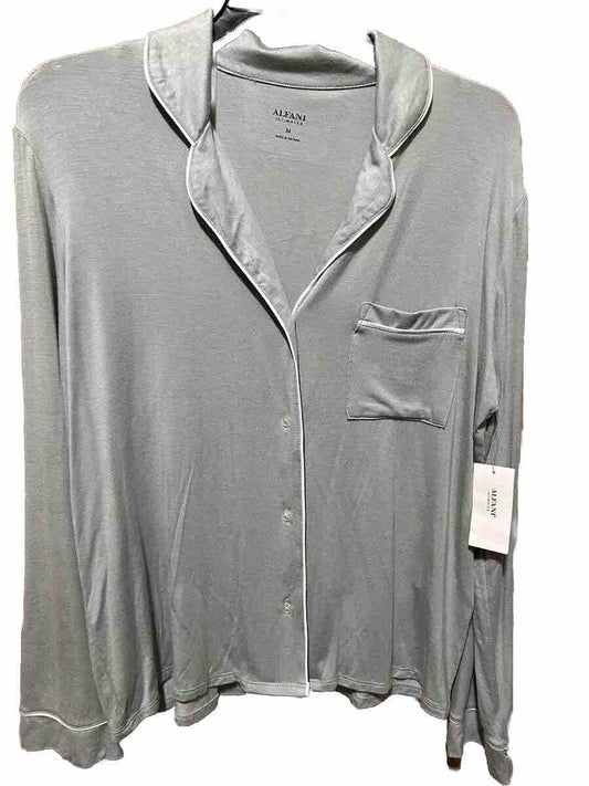 Alfani Women’s Super Soft  Dusty Jade Long Sleeve Pajama Top