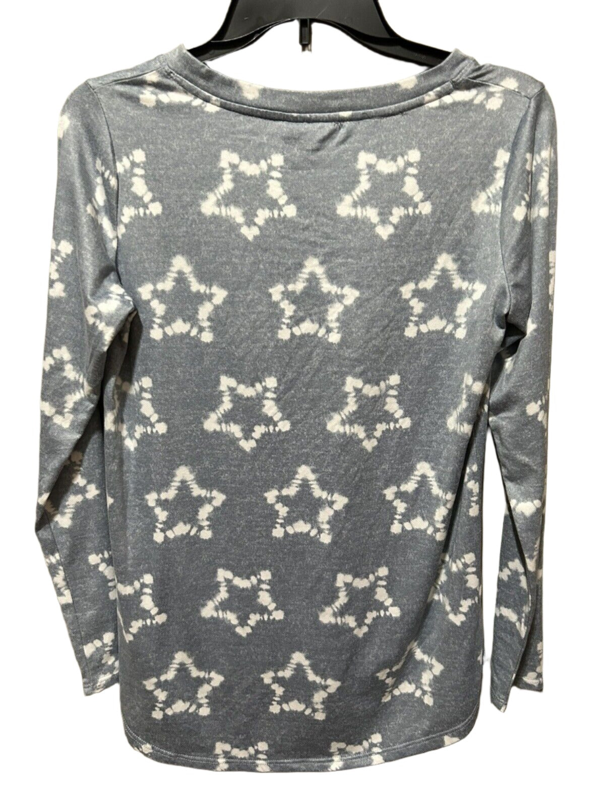 ROUDELAIN Women's Long Sleeve Pajama Pullover Top Stars Heather Grey