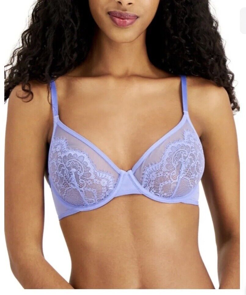 I.N.C. INTERNATIONAL CONCEPTS Underwire Lace Bra Lolite Purple