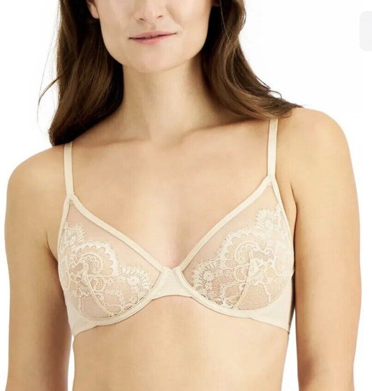 Inc International Concepts Underwire Support Lace Bra Almond Latte Beige XL