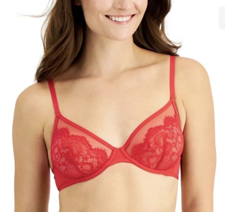 INC INTERNATIONAL CONCEPTS Underwire Lace Bra Sky Patrol Red XL