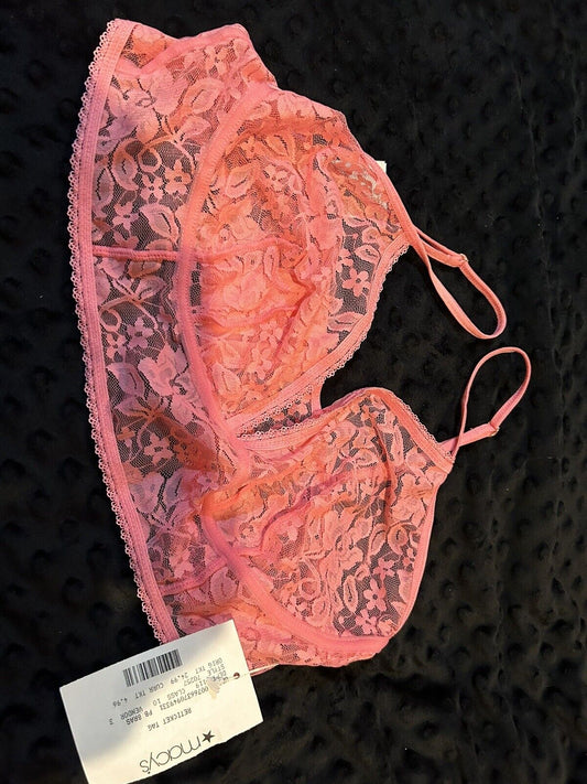 INC International Concepts Lace Bralette Lingerie Foxy Pink