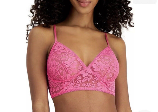 INC International Concepts Wireless Lace Bralette - Divine Berry