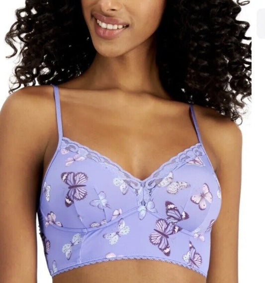 Inc International Concepts Women's Lace-Trim Bralette Butterfly Purple