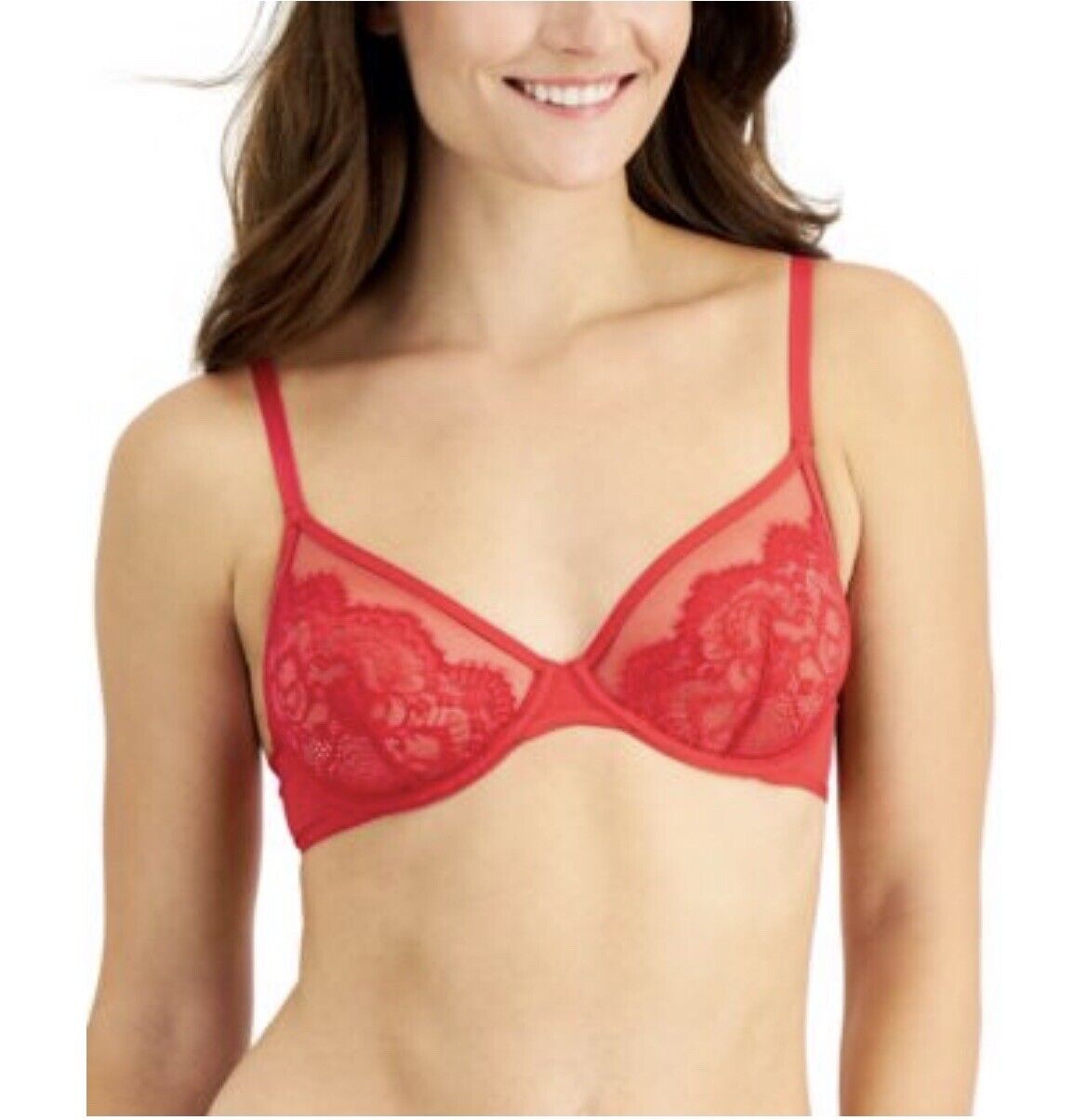 INC INTERNATIONAL CONCEPTS Underwire Lace Bra Sky Patrol Red