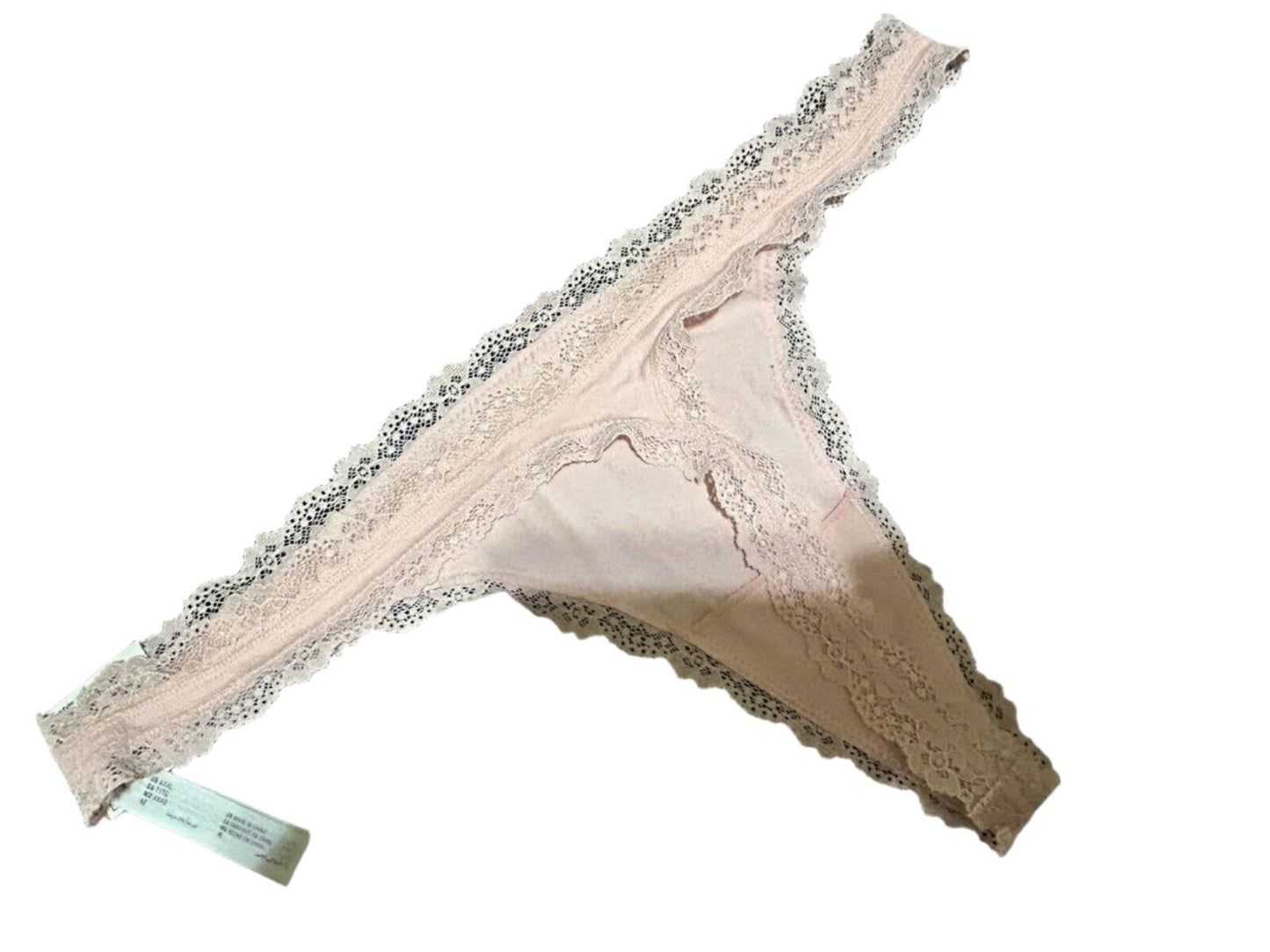 Jenni Women’s Peachskin  Lace Trim Thong Panties Underwear