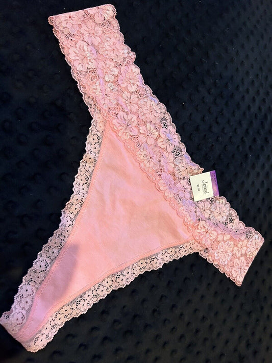 Jenni Women’s Pink Fun Lace Thong Panties Underwear