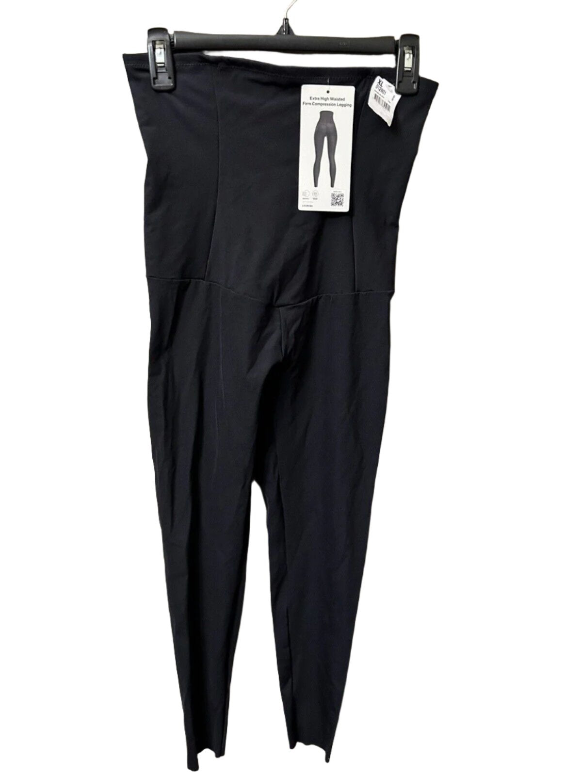 Leonisa Women's Black Firm Tummy-Control Shapewear Compression Leggings