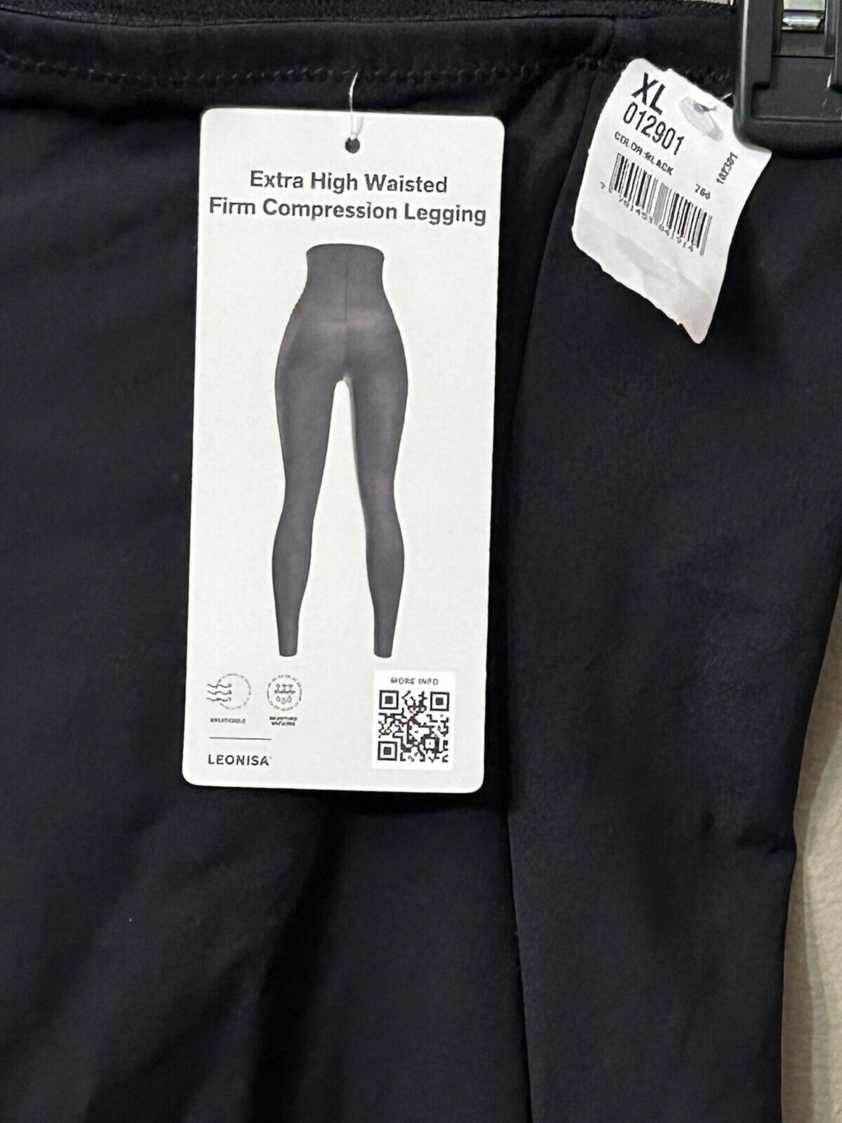 Leonisa Women's Black Firm Tummy-Control Shapewear Compression Leggings