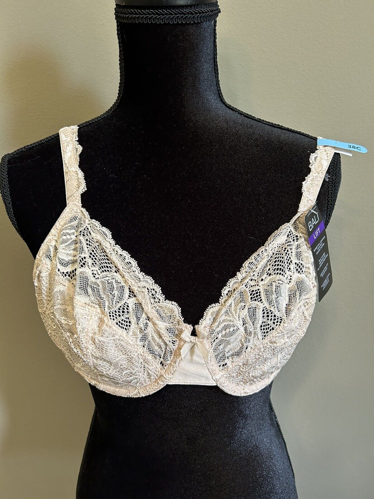 Bali Lift Beauty Lift Underwire Bra Nude Lace