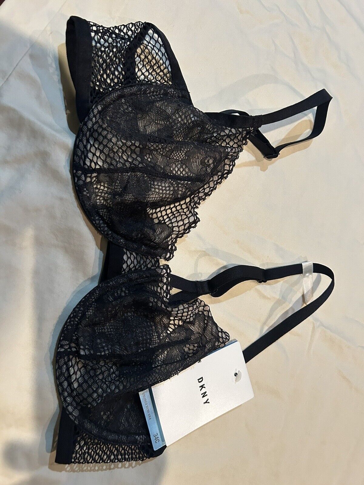 DKNY DK4044 "Soft Tech" Soft Cup, Demi Lace Bra, Black Underwire