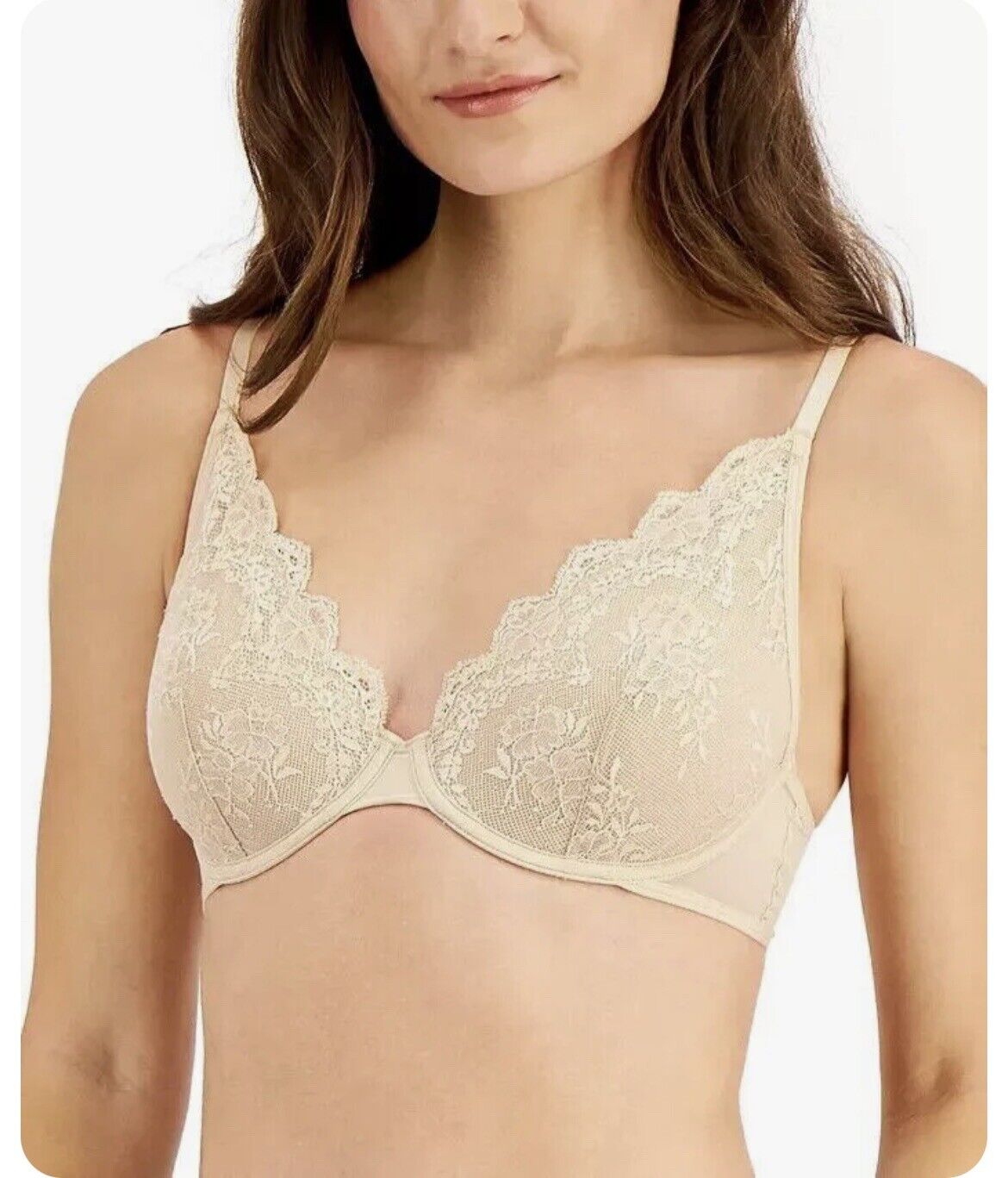 Inc International Concepts Apex Lace Bra Almond Latte