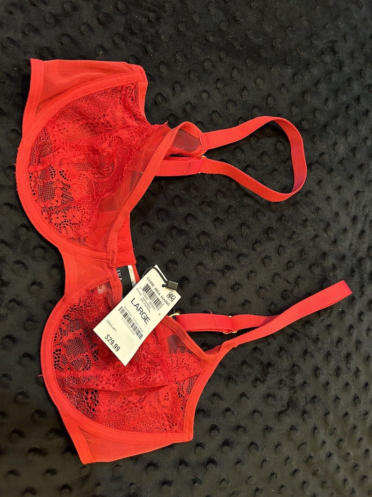 INC International Concepts Underwire Lace Bra Ski Patrol Red