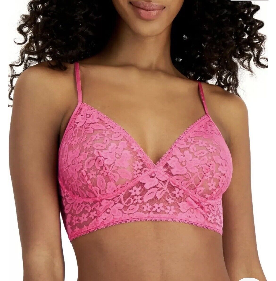 INC International Concepts Wireless Lace Bralette - Divine Berry