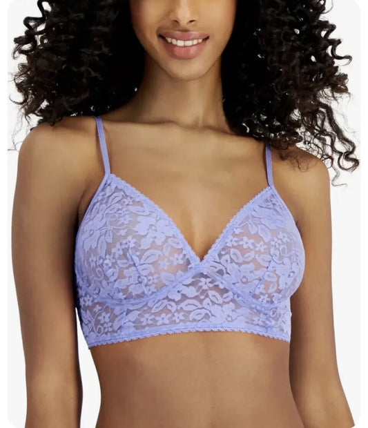 INC International Concepts Women's Floral Lace Bralette Lolite Blue