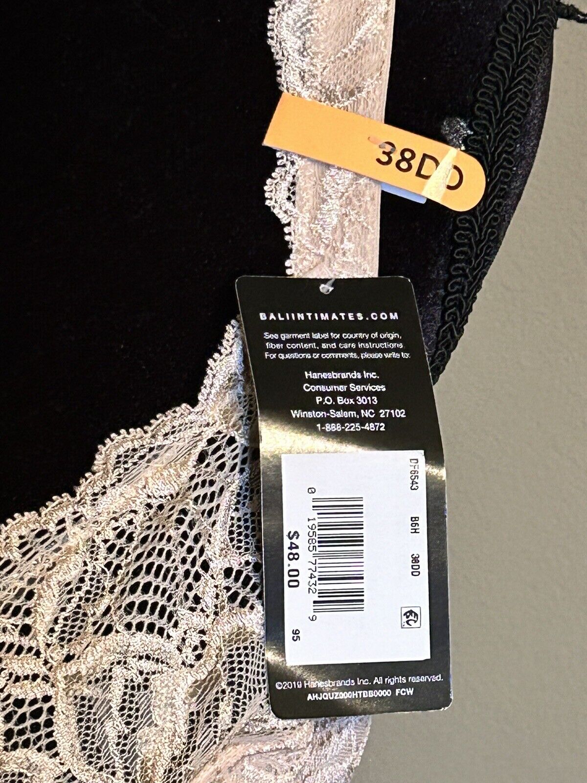 Bali Lift Lace Desire Lightly Lined Underwire Bra 39DD